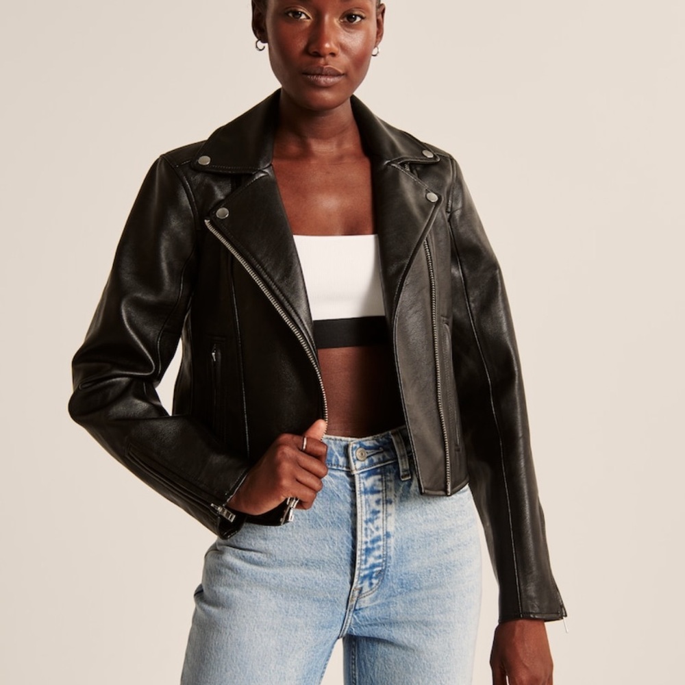 Vegan leather moto jacket